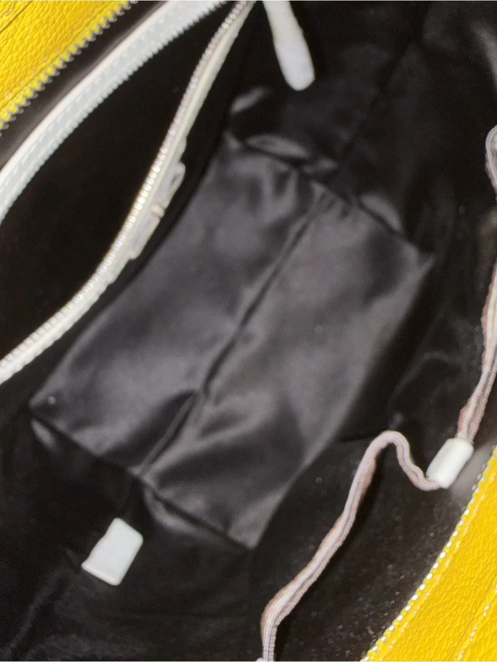 Henri Bendel Yellow Textured Leather Tote with Strap Detail